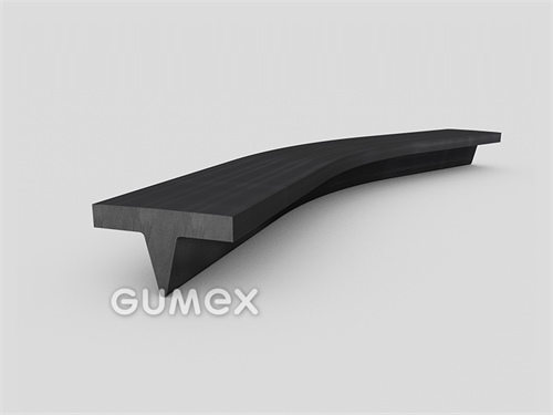 "T" Gummiprofil, 15,75x27/7,5mm, 70°ShA, EPDM, ISO 3302-1 E2, -40°C/+100°C, schwarz, 